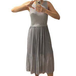 Vintage/Handmade Knitted Grey Midi Dress Size Small